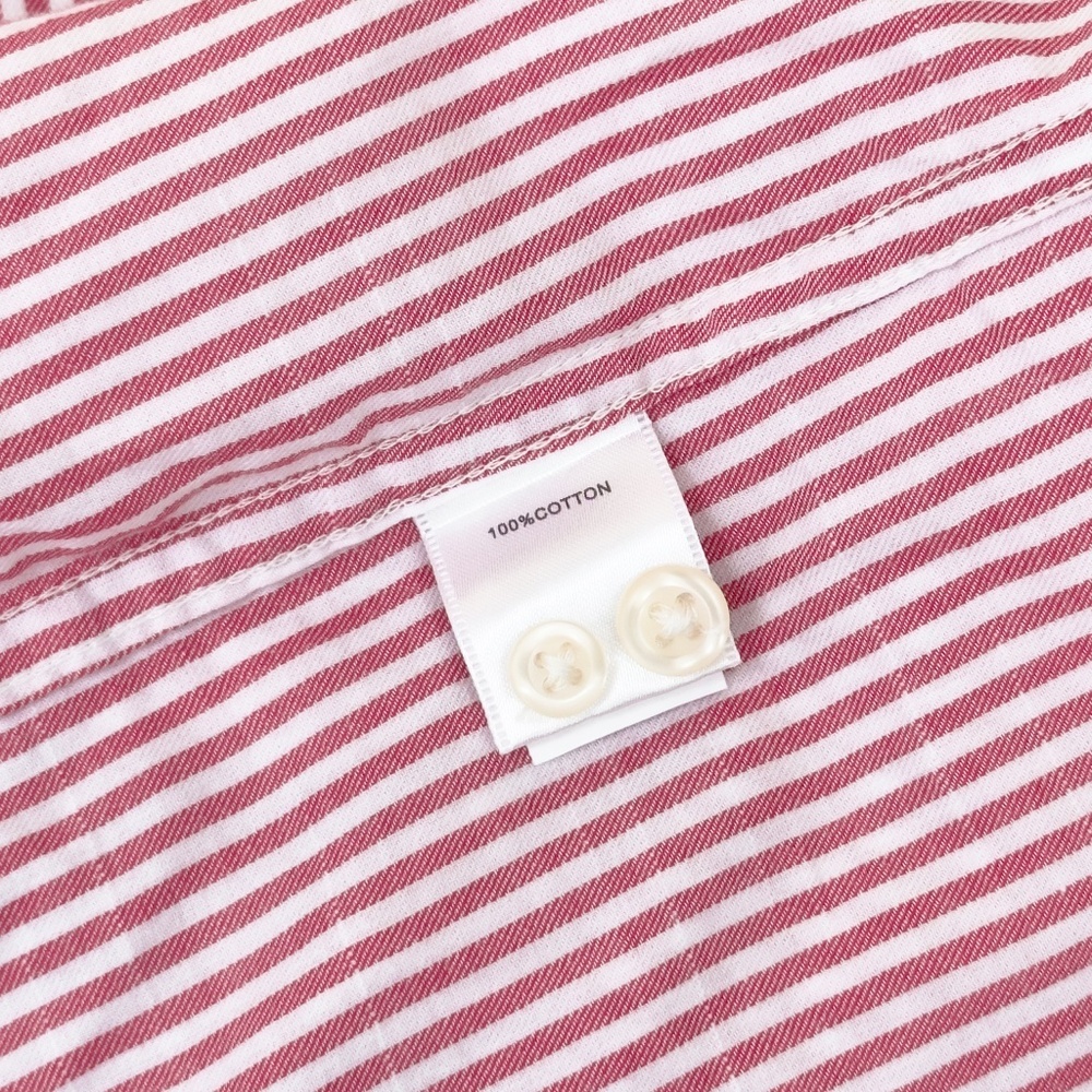 Peter Millar Crown Stripe Button Down Long Sleeve Shirt Red White - Picture 11 of 11